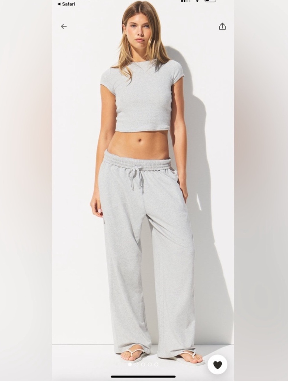 SKIMS NWT Cotton Jersey Wide Leg Pant SZ XXS Light Heather Grey